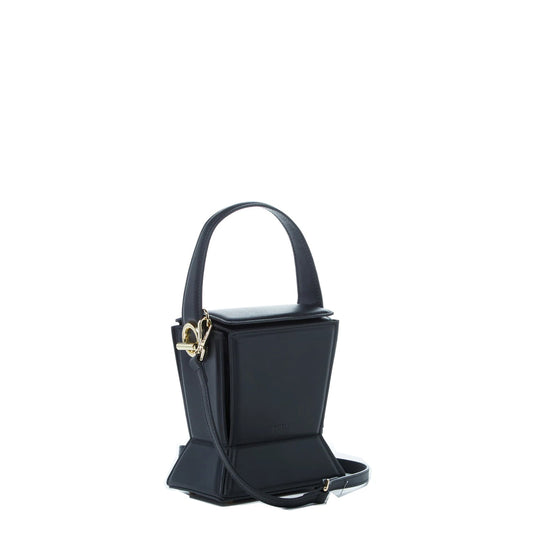 Amber Leather Bucket Purse Black